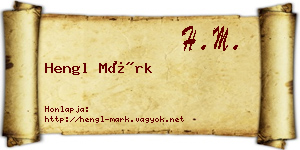 Hengl Márk névjegykártya